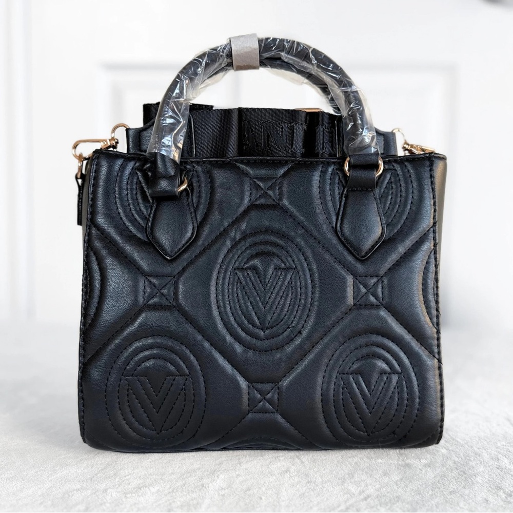 NWT Valentino Orlandi Mini Kayla Quilted Tote – Black Vegan Leather - Picture 4 of 12